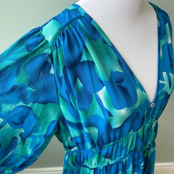 Elings Boho Flowy Watercolor Artsy Maxi Dress Wmn’s Sz XL - Picture 3 of 10